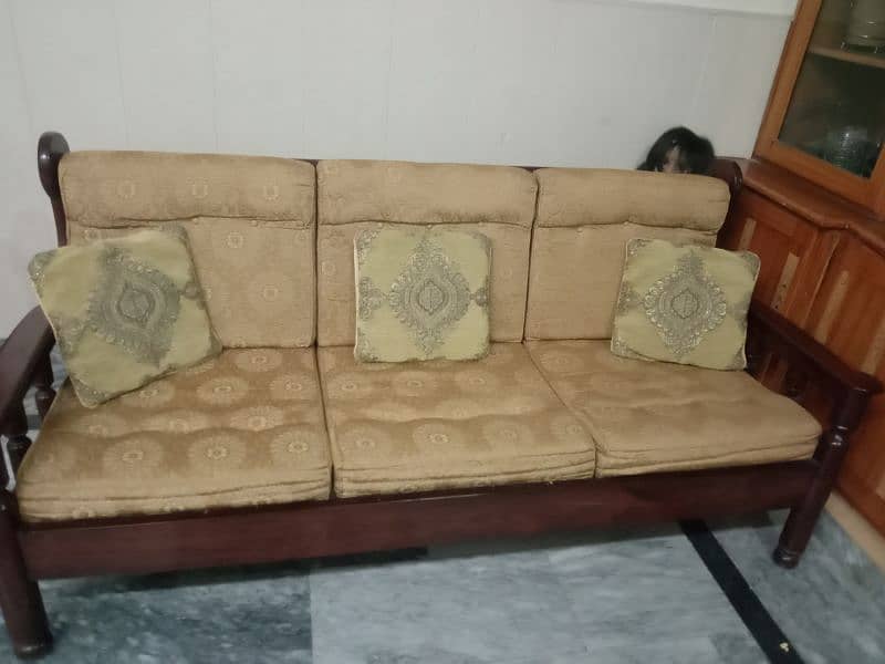 wooden sofa set 5 seater 7