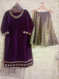 selling my light purple in dark purple dres.