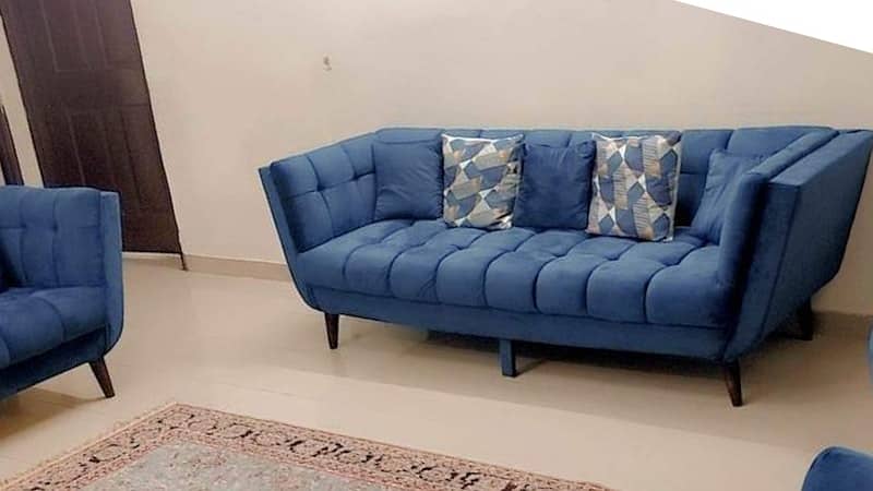 5 Seater Modern Italian Velvet Sofa Set 1