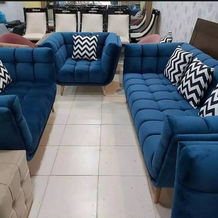 5 Seater Modern Italian Velvet Sofa Set 0