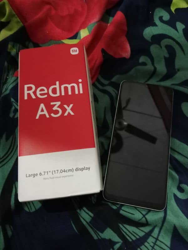 Redmi A3x new just box open 3/64  5000mah battery with glass protecter 8