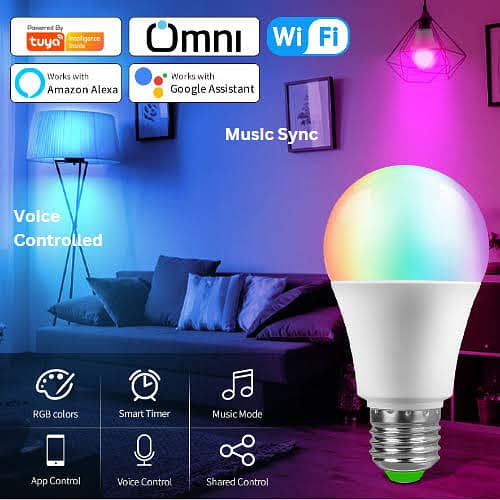 Smart Rgb Led Bulb - Mobile Controlled - Voice Controlled 4