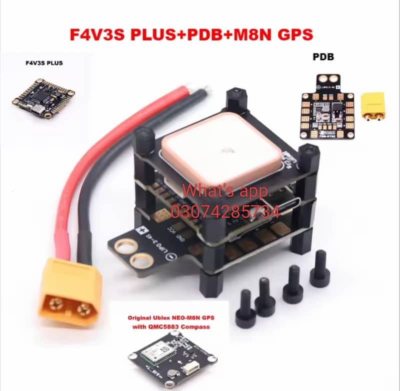 Racing drone flight controller F4v3s plus with GPS PDB 0