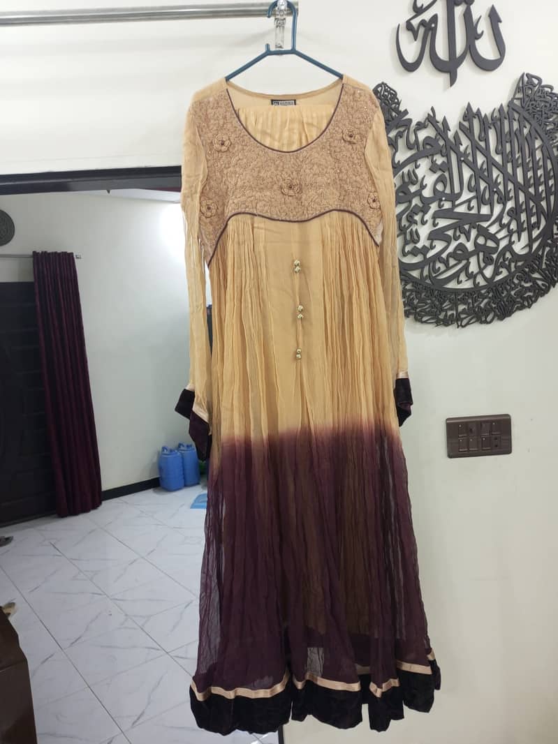 YELLOW & BROWN COLOR FORMAL DRESS FOR WOMEN 2