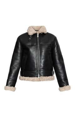 premium Quality Genuine Shearling Leather Bomber jacket  women's coat