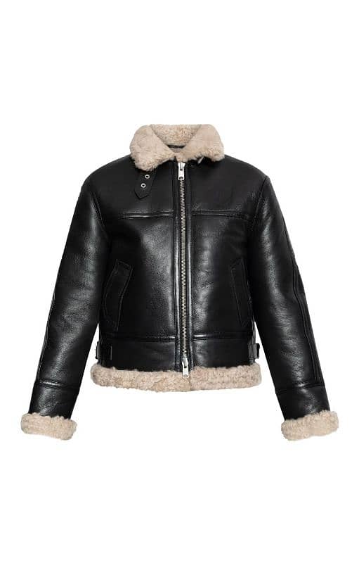 premium Quality Genuine Shearling Leather Bomber jacket  women's coat 0