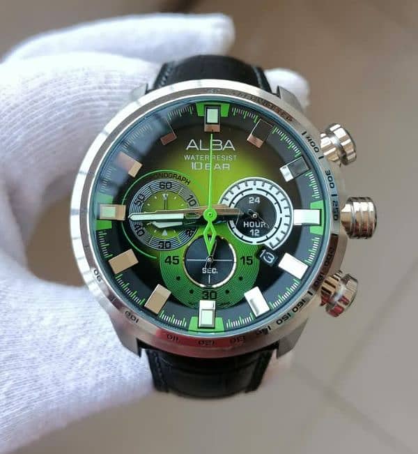 ALBA Chronograph Quartz Watch.  Model-VK63-X022GRBSS 0