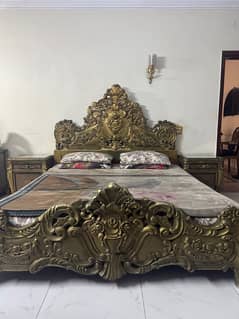 Complete double bed set with dressing table and side tables