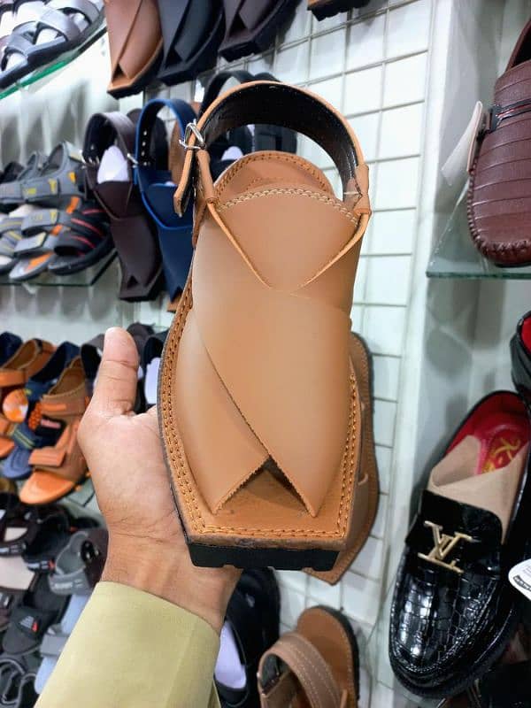 Free Delivery | Men's Leather Peshawari Chappal | Big Offer Deals 1