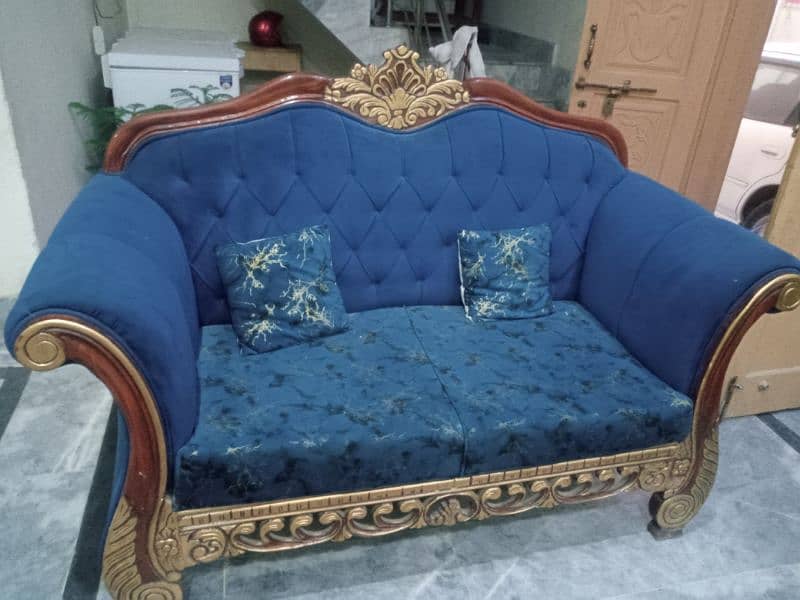 chinyoti royal blue wooden sofa 5