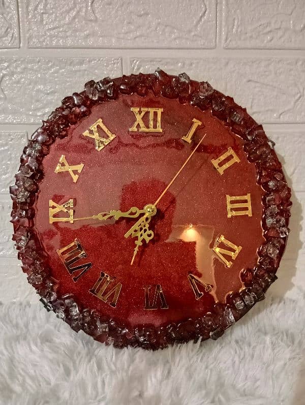 12 inch hand made wall clock resin 0