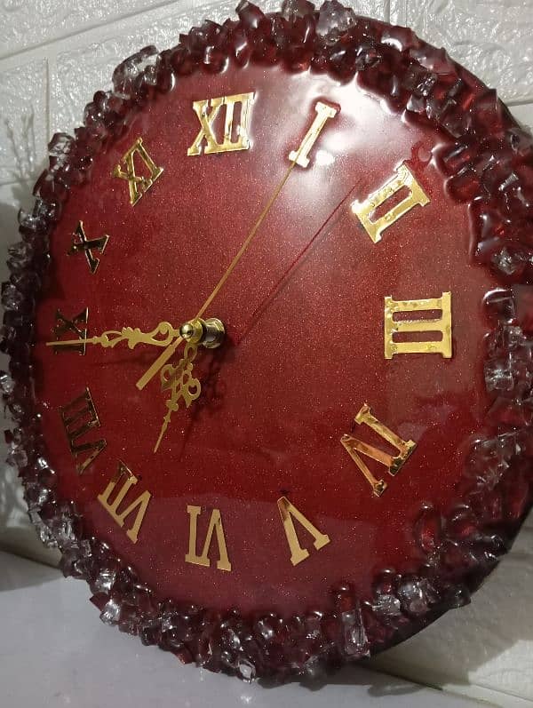 12 inch hand made wall clock resin 1