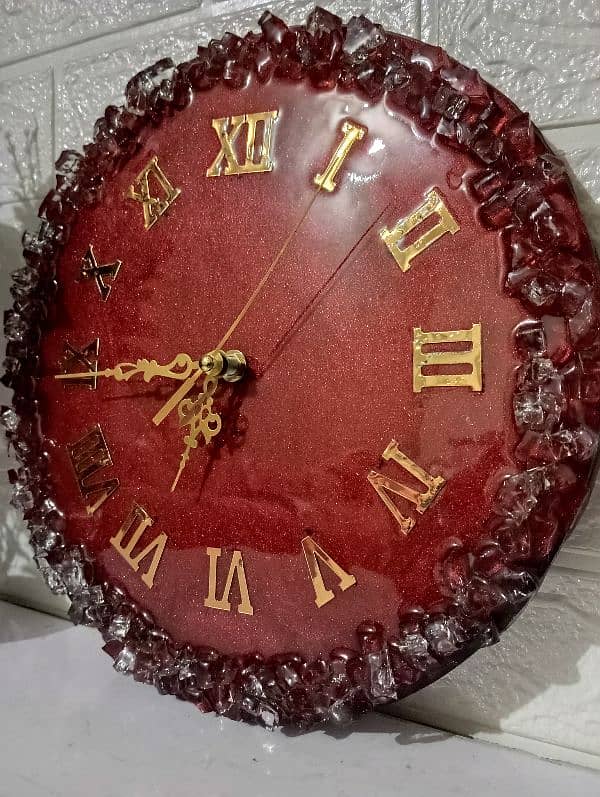 12 inch hand made wall clock resin 2