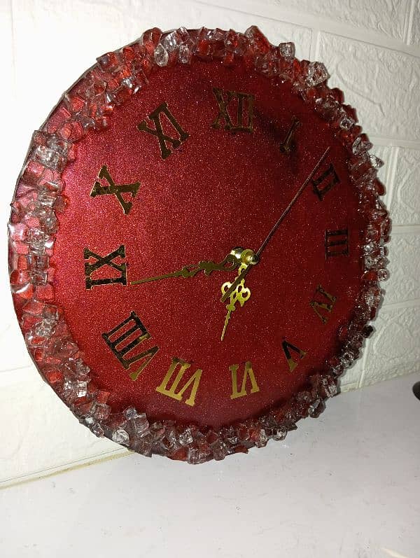 12 inch hand made wall clock resin 3