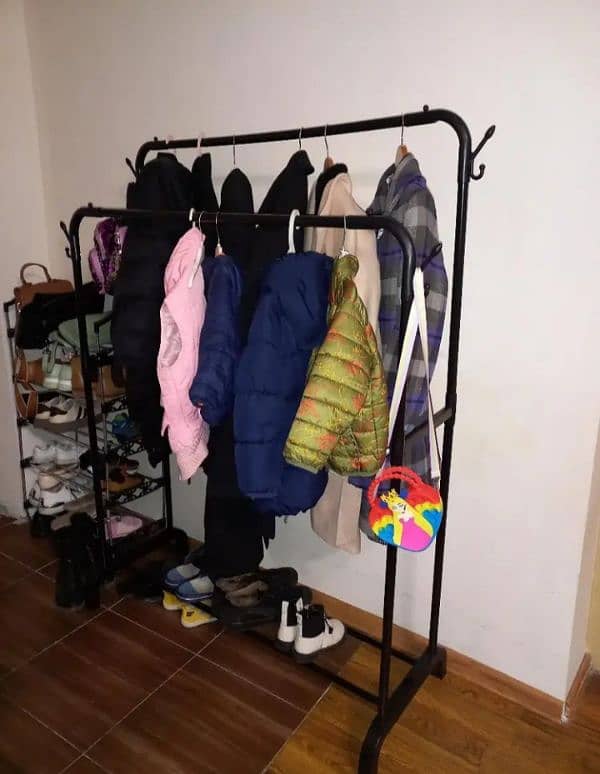 Heavy duty Metal garment rack with shelves 0