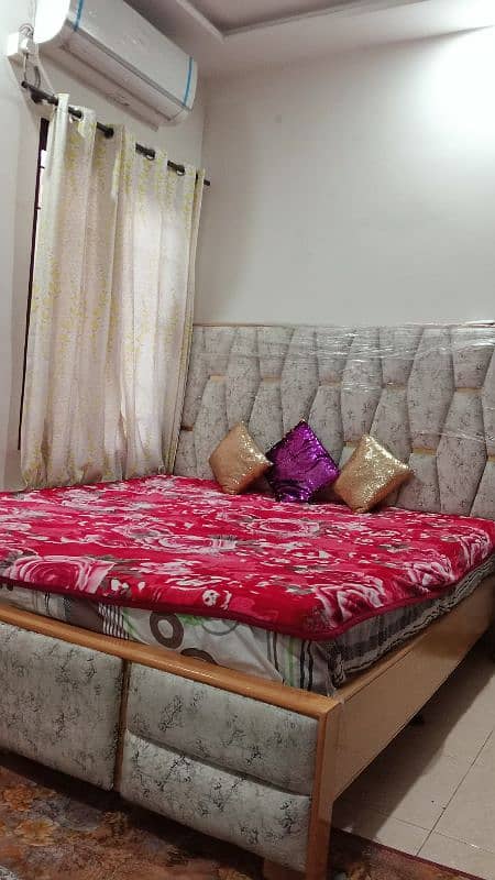 bed with mattress and L shaped sofa 6 seater With Free COFFEE TABLES 2