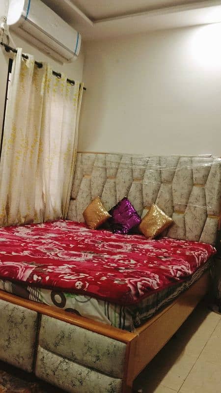 bed with mattress and L shaped sofa 6 seater With Free COFFEE TABLES 4