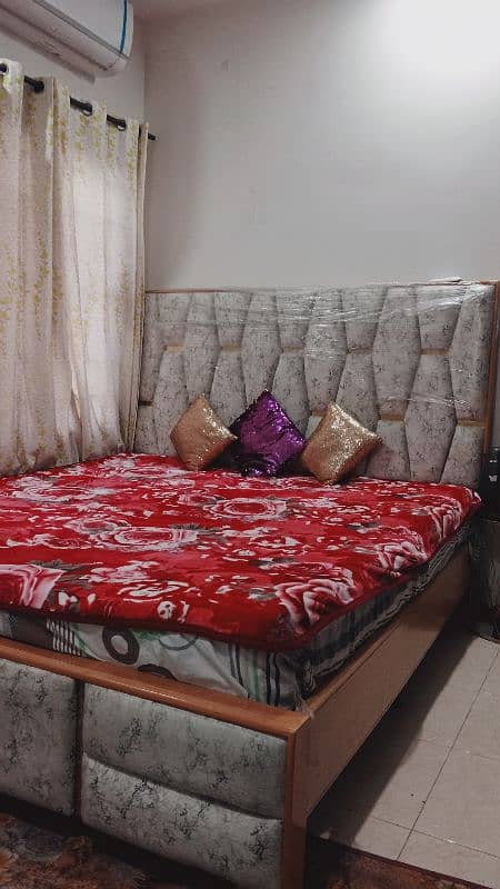 bed with mattress and L shaped sofa 6 seater With Free COFFEE TABLES 6