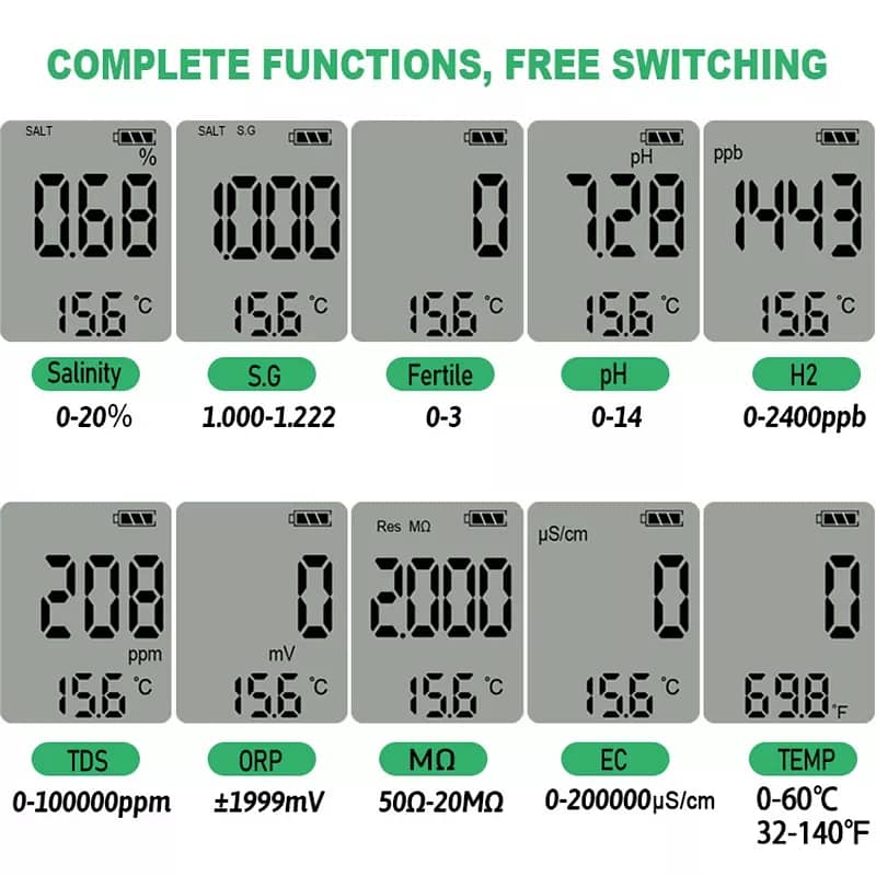 Professional-Grade 10-in-1 Water Tester for Home or Industry 2