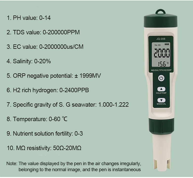 Professional-Grade 10-in-1 Water Tester for Home or Industry 5