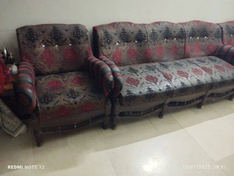 5 seater sofa set all ok condition 10/9.5 1