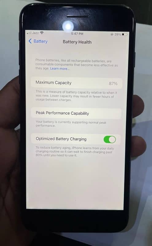 iPhone 7plus 256GB PTA Approved 87% health 2