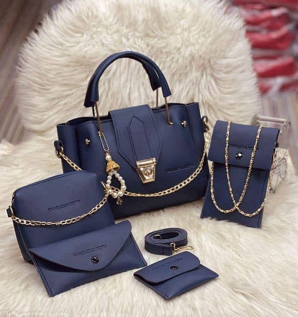 stylish faux leather handbags for girls 5 PCs collection and disins 2