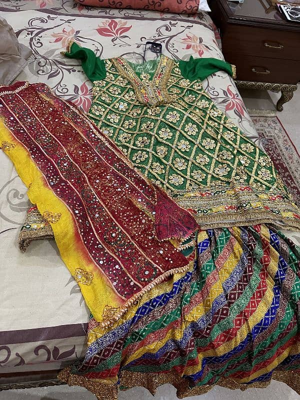 3pc mehndi garara suit 0