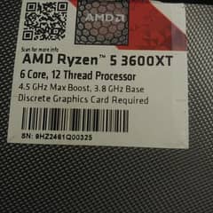 Amd Ryzen 5 3600xt Processor with cooler unused