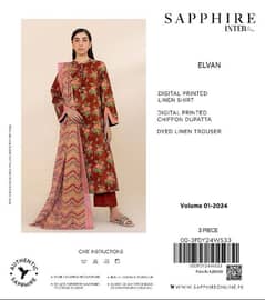 Sapphire Dress | Printed Unstitched Wear | Women 3Pcs Suite