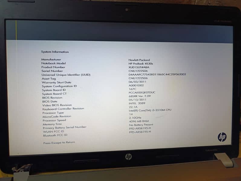 HP ProBook i3 2nd Generation 128GB SSD 4GB Ram (Read Ad) 4