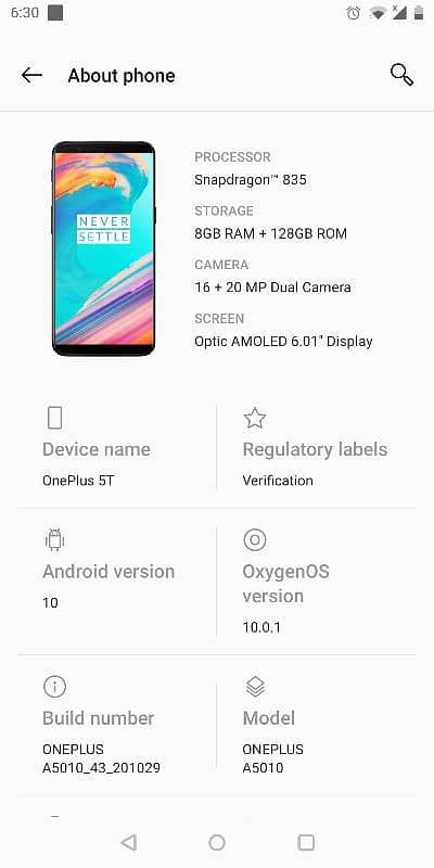 one plus 5t 8/128 2