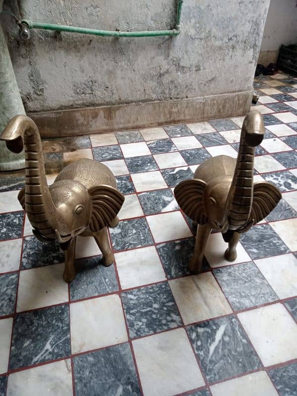 Antique Brass Elephant 15kg 8