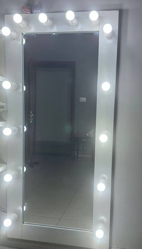 Long Wall Mirror 5.5' x 2.5' with 14 Lights 0