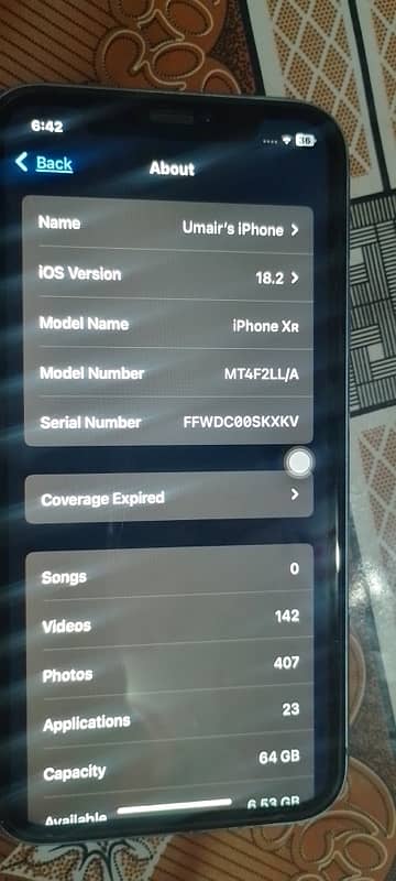 iphone xr   64 gb water pack all ok 10 by 10   jv  health 87% 4