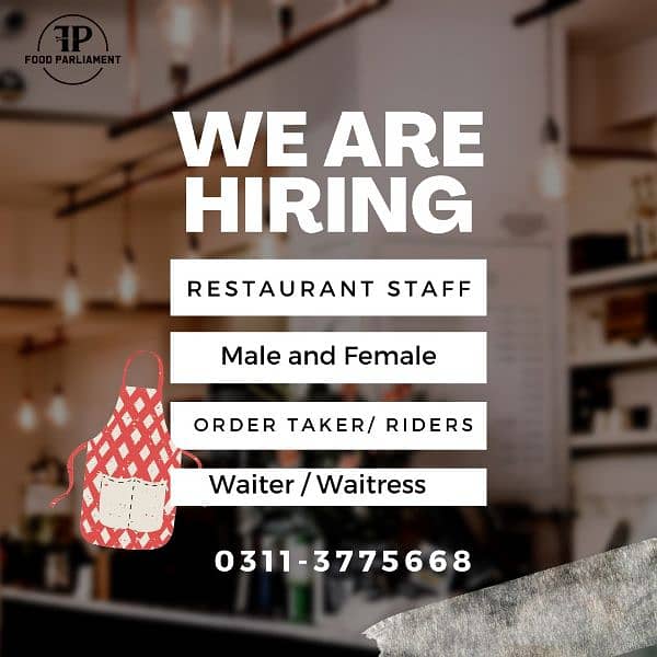 restaurant staff required 0