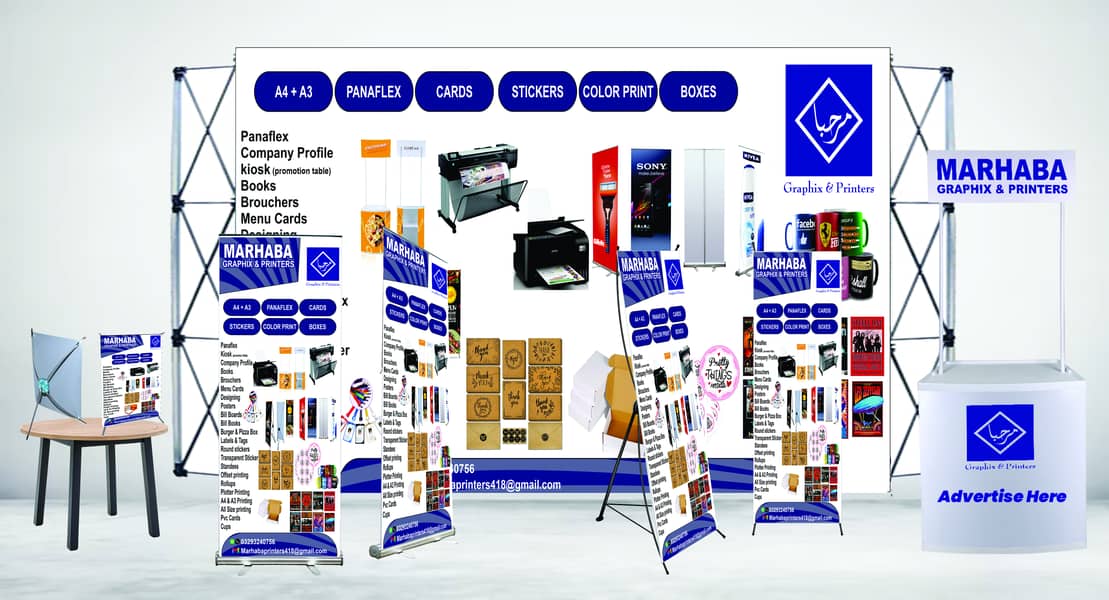 Display Stands - Panda Stand, A3 Stand, Kiosk table, Rollup Stands, 3