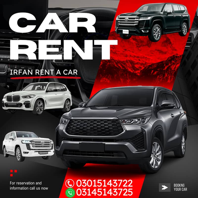 Rent A Car Corolla/Cultus/Alto/Parado/Sportage/V8/Vego/Civic/BRV 17