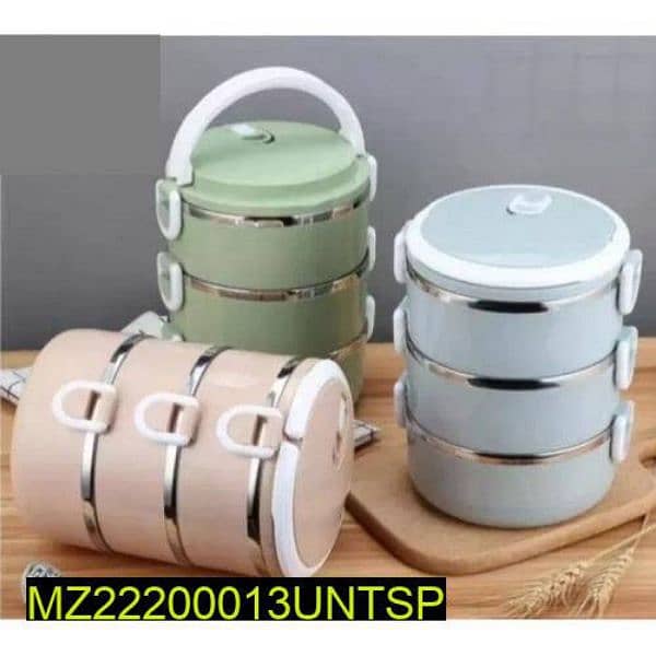 3 Tier insulated vaccum Tiffin box with vaccum seal 0