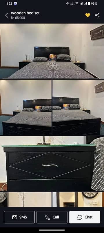 wooden bed / bed set / king bed