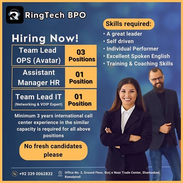 Mass Hiring Avatar Sales Reps (FE) | RingTech BPO 0