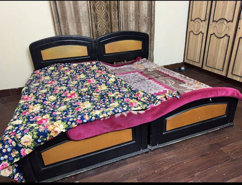 single wooden bed set for sale 0