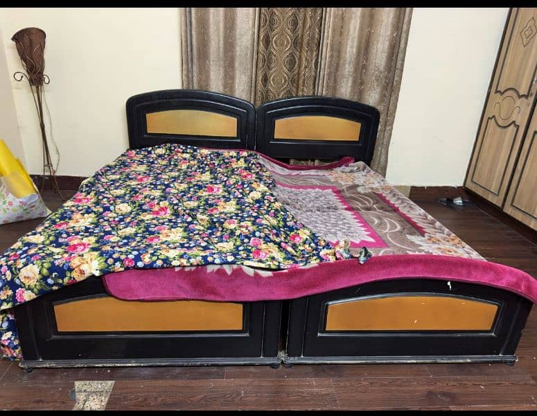 single wooden bed set for sale 1