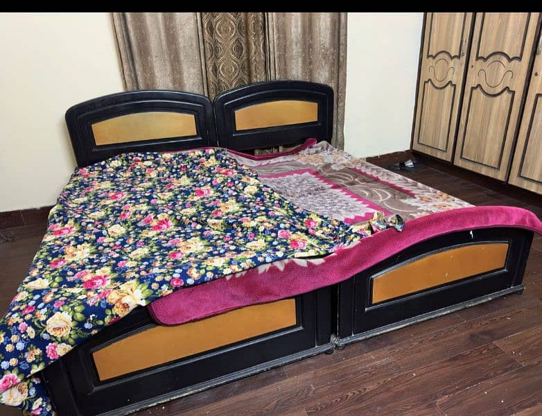 single wooden bed set for sale 3