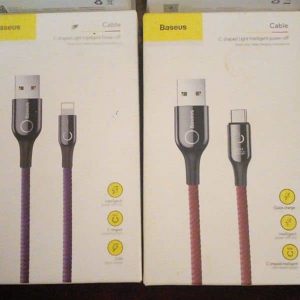 Baseus Light Intelligent power off cables for type C & Iphone 1