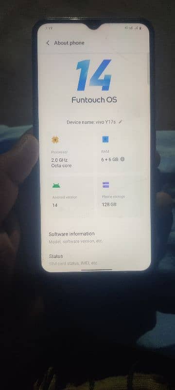 vivi y17S 6+6/128gb 4