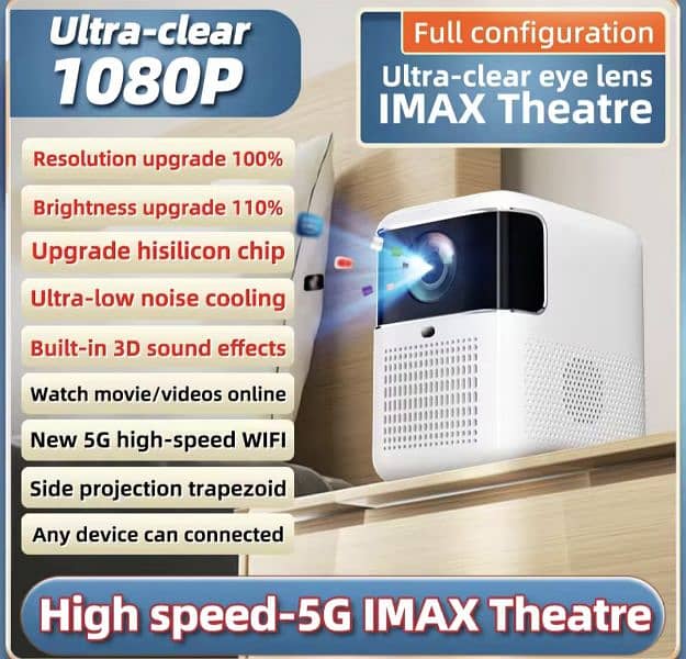 CYS24K Android Smart Projector Full Hd WiFi  Projector for Cinemas. 6