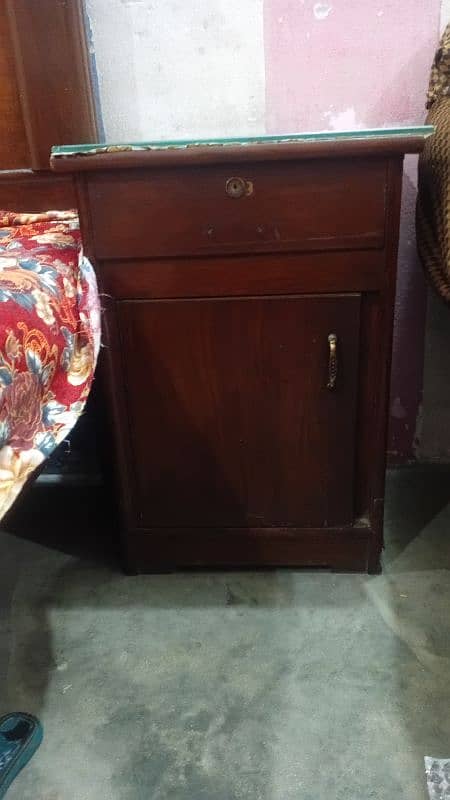 Double Bed+two side table +Dressing table +showcase condition good 10