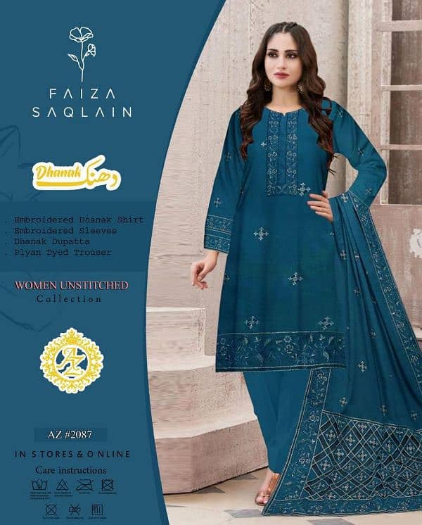 *Luxury Winter Embroidered Collection Fabric : **Banadoria Dhanak** 11