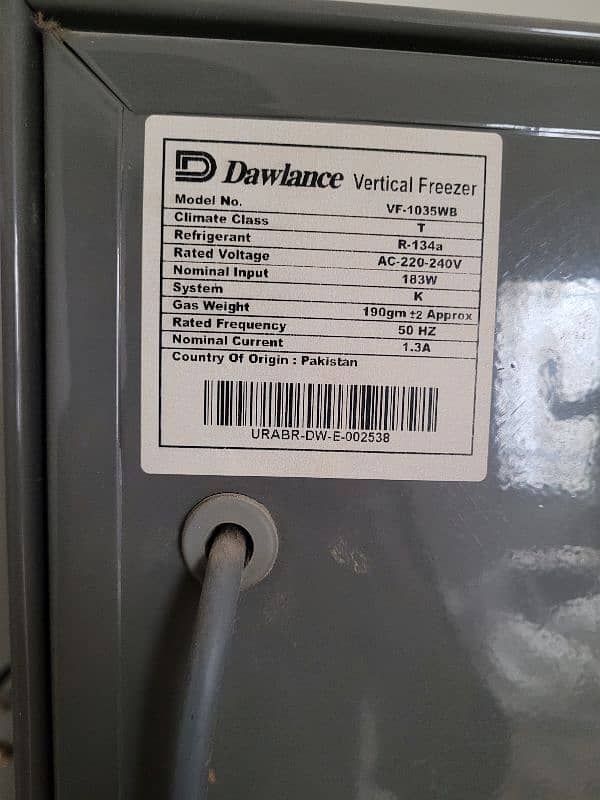 Dawlence Vertical Freezer Like Brand new 7